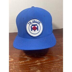 Vintage TK Valve Blue Snapback Trucker Hat Made In USA X3